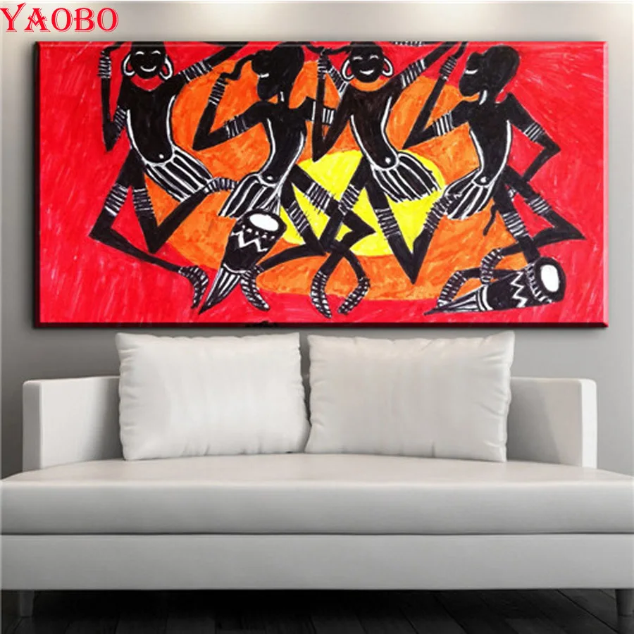 

DIY Diamond Painting African American 3D Square round Diamond Embroidery Afro Women Dance Diamond Mosaic picture for room Decor
