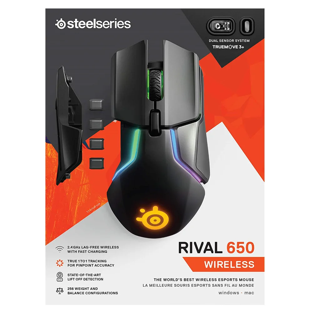 

SteelSeries Rival 650-квантовая Беспроводная игровая мышь-дуаленовый оптистищенный датчик-подъем einstellbarer-отключение-дисплей-abstimmbaren