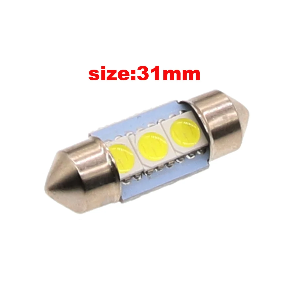 10 шт. яркая белая светодиодная автомобильная лампа C5W 5050 3 Smd 3Smd 31 мм 36 39 41 Dc 12v Festoon