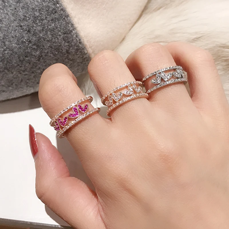 Женское кольцо манжета с цирконом в форме сердца|Обручальные кольца| |