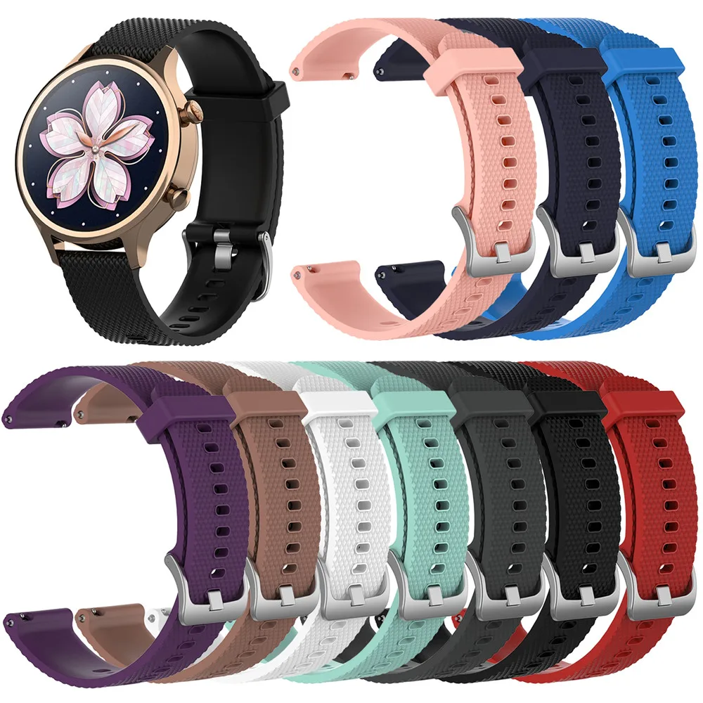 18 мм силиконовый ремешок для Ticwatch c2 версия из розового золота для Garmin Vivoactive 4S сменный женский браслет на запястье