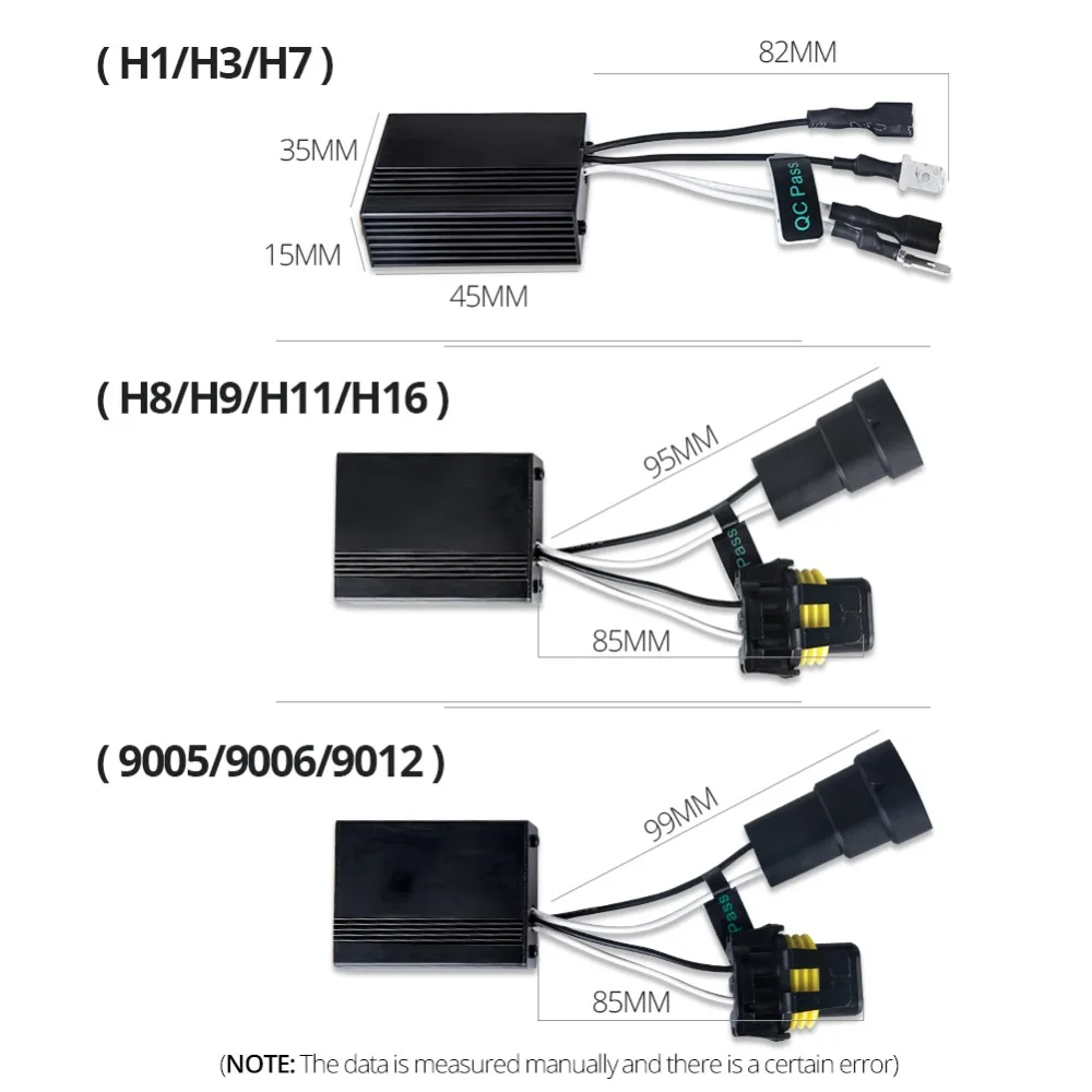 Avacom 2 шт. светодиодный автомобильный преобразователь can-шины H1 H3 H7 H11 12 V предупреждающий компенсатор конденсатор и резистор Авто декодер фары адаптер