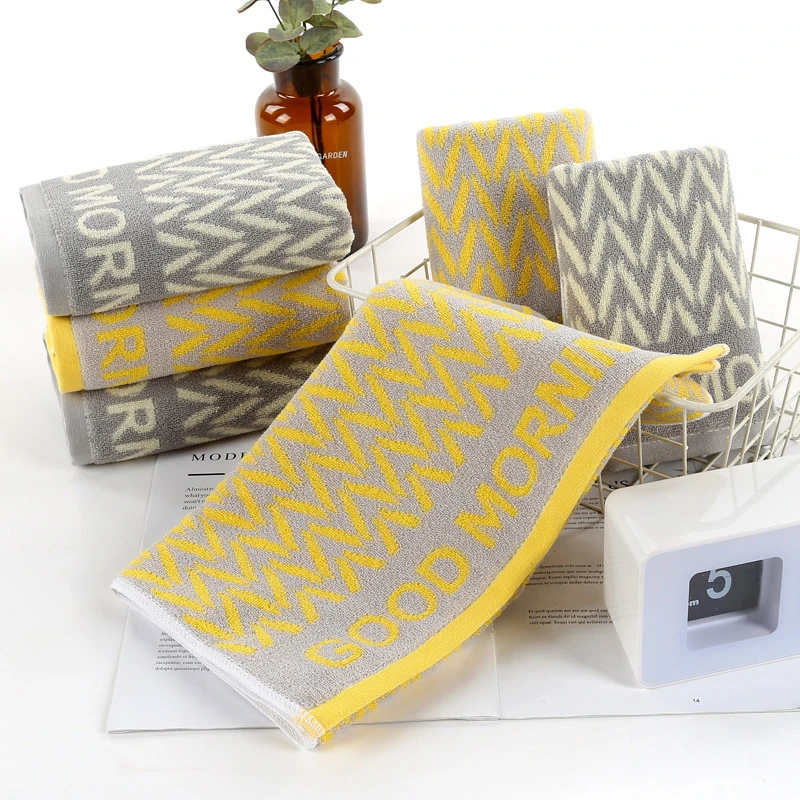 Доступно 2 цвета Хлопковое полотенце для лица доброе утро жаккардовое s домашний