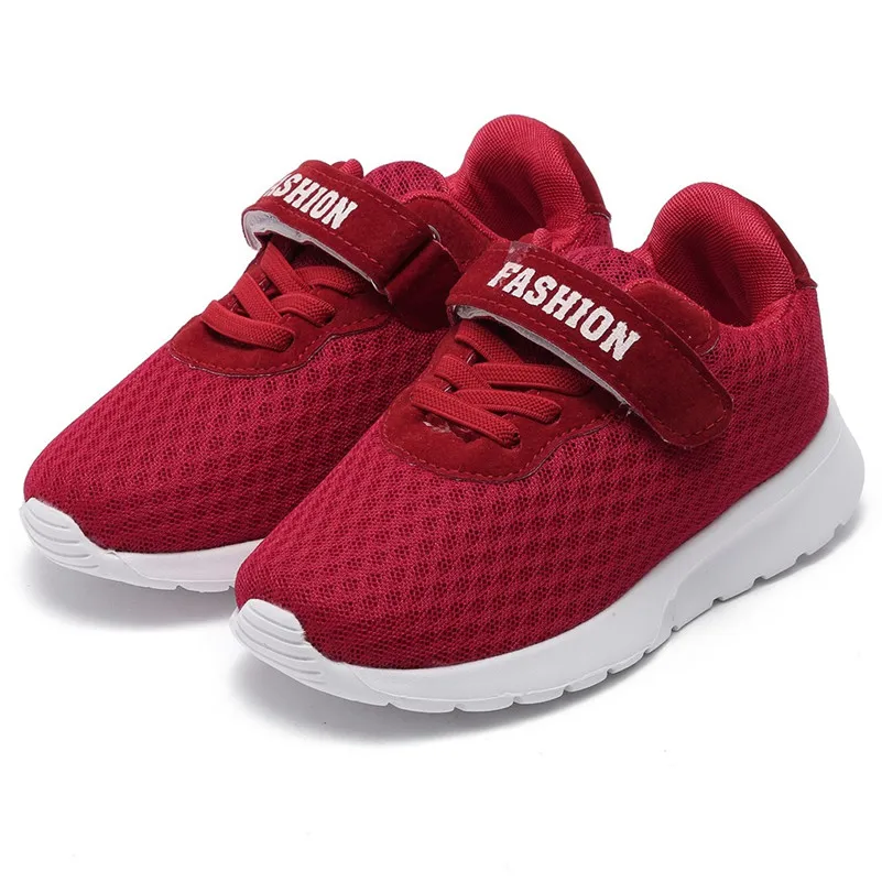 Детские кроссовки для мальчиков и девочек дышащие сетчатые с надписью