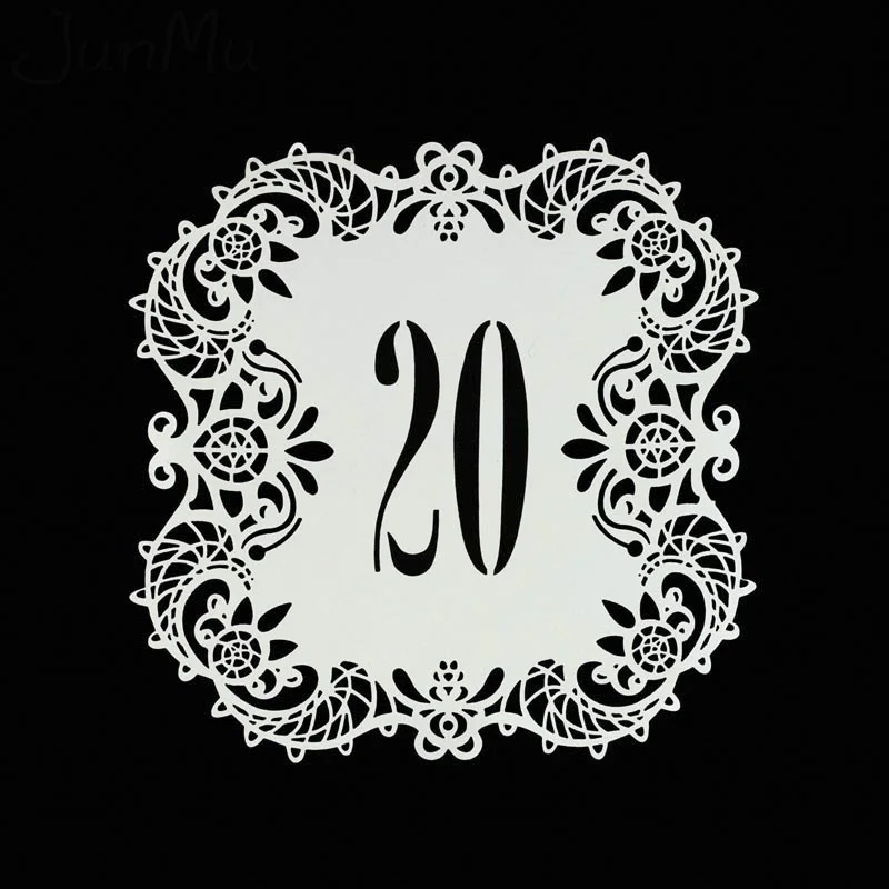 20 шт./компл. полые кружева таблица номер настольная игра карты от 1 до 20 рустикальная Свадьба Центральные Декора Винтаж Свадебные украшения - Цвет: ivory