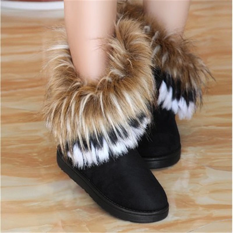 2017 Новая мода зимние женские ботинки крупная шерсть I экспортная имитация сапоги