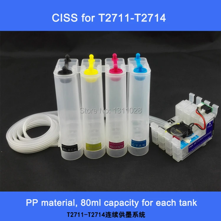 

INK WAY T2711-T2714 Chipped Ink supply system for WF-3620DTWF WF-3640DTWF WF-7110DTW WF-7610DWF WF-7620DTWF