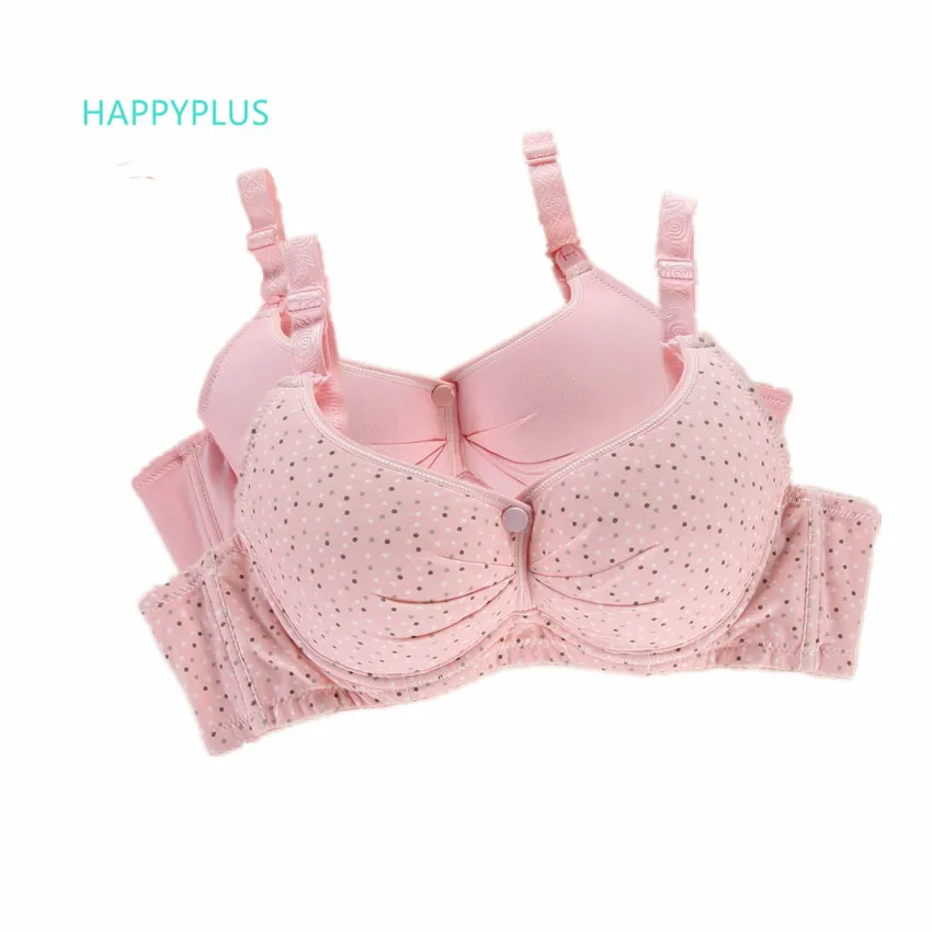 HAPPYPLUS, 2 шт./лот размера плюс, Бюстгальтер для кормления, пуш-ап, бюстгальтеры для беременных женщин, кормящих грудью, нижнее белье - Цвет: Mix 2