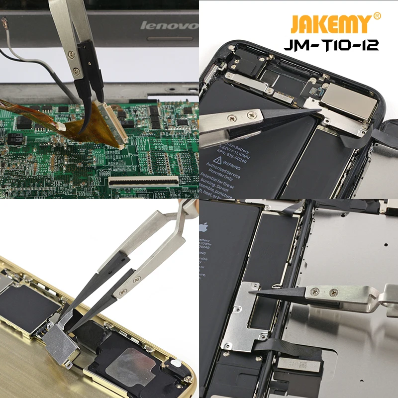 Jakemy JM T10 12 прецизионные антистатические ESD пинцеты из нержавеющей стали с