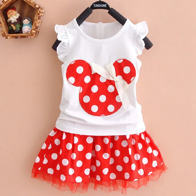 

2 шт./компл., футболка и юбка для девочек, без рукавов