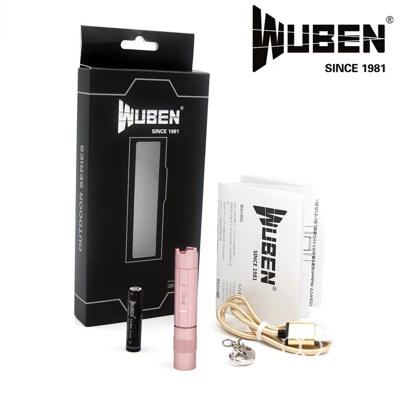 Wuben E501 USB Перезаряжаемый Фонарик розовый мини факел 150 люмен CREE XP G2 Светодиодный max