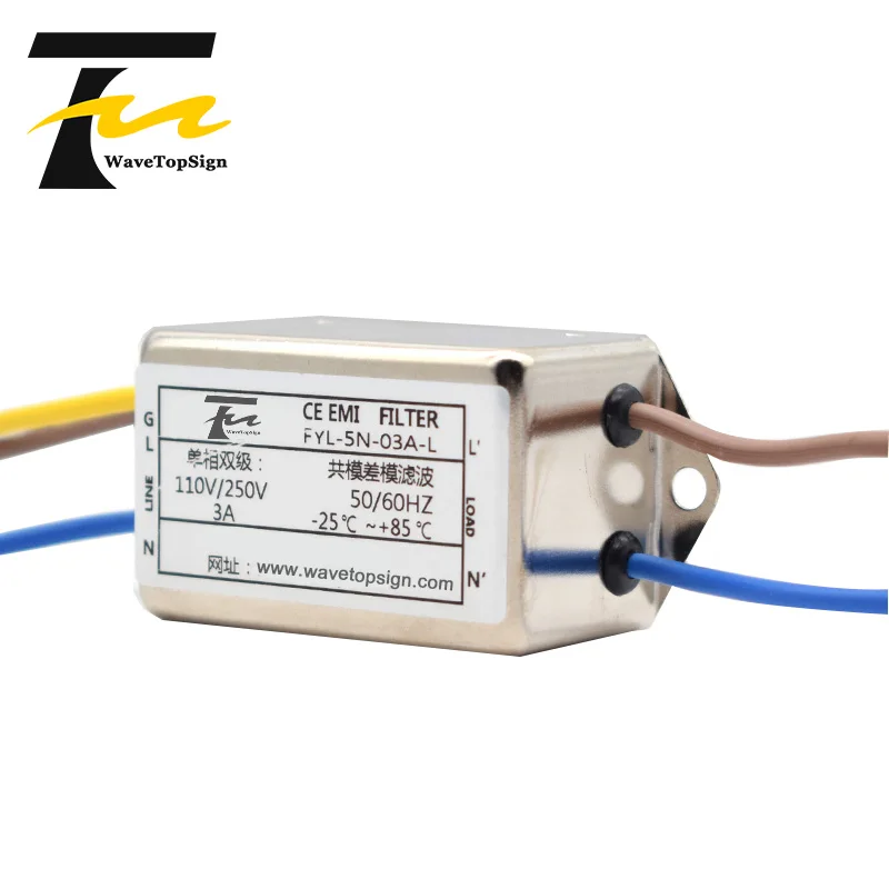 WaveTopSign свинцовый фильтр FYL-5N-03A-L FYL-5N-10A-L тока 03A 10A напряжение 110В/250В |