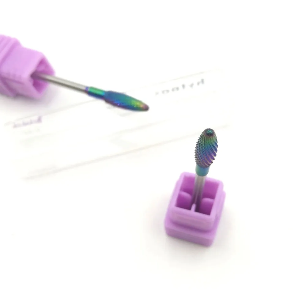 Фреза HYTOOS Радужная из карбида вольфрама фреза для ногтей вращающаяся 3/32 дюйма