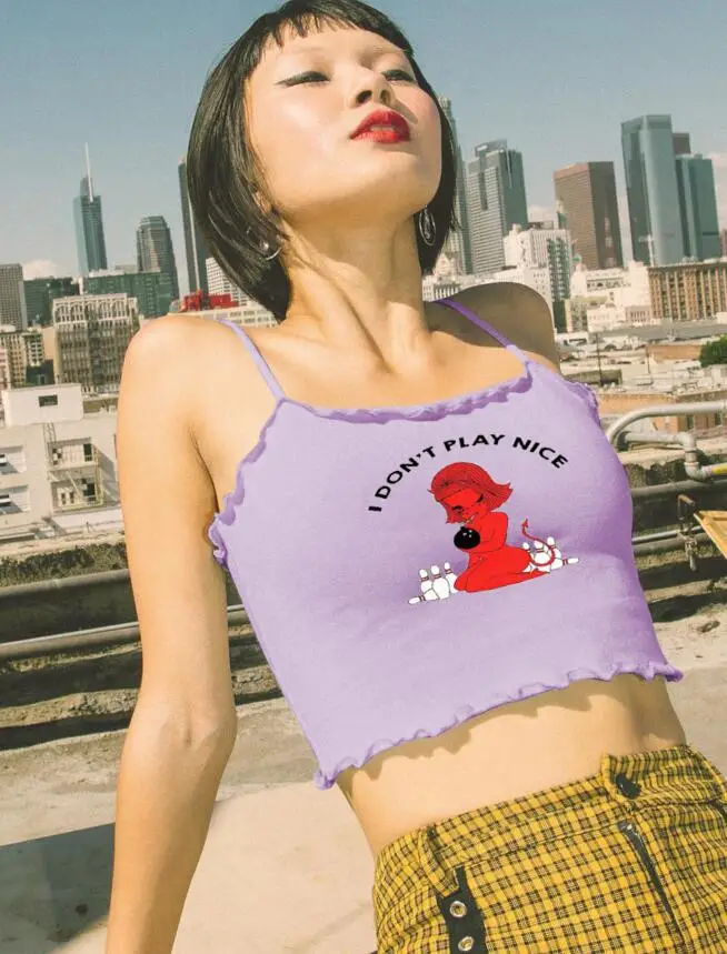 ArtSu Devil Angel, женский короткий топ без рукавов, Boho, топ на тонких бретелях, синие летние топы, уличная одежда ASVE20520
