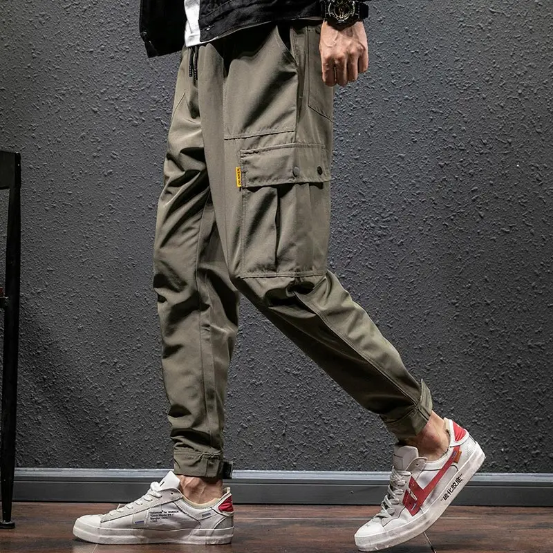 Модные Длинные шаровары для мужчин облегающие брюки-карго в стиле хип-хоп