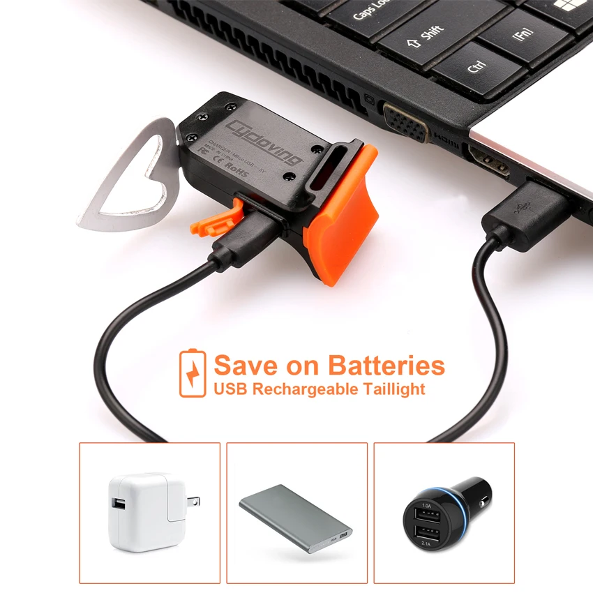 Светильник Cycloving для велосипеда 5 режимов водонепроницаемый IPX4 usb перезаряжаемый