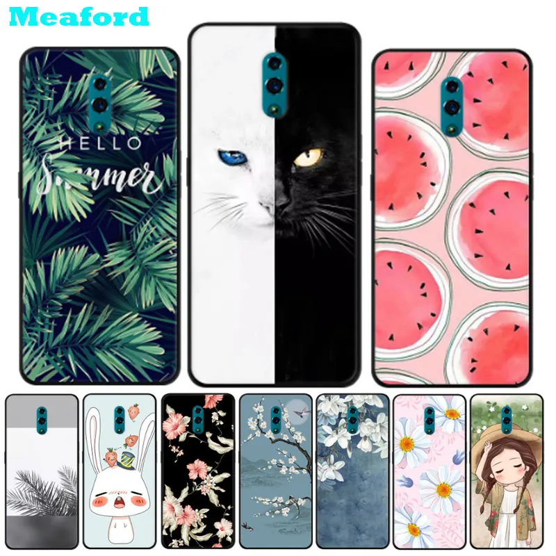 Силиконовый чехол для OPPO Reno 2 Чехлы черные Бампер Мягкий ТПУ задний Ace Case Reno2 Z 10X Zoom