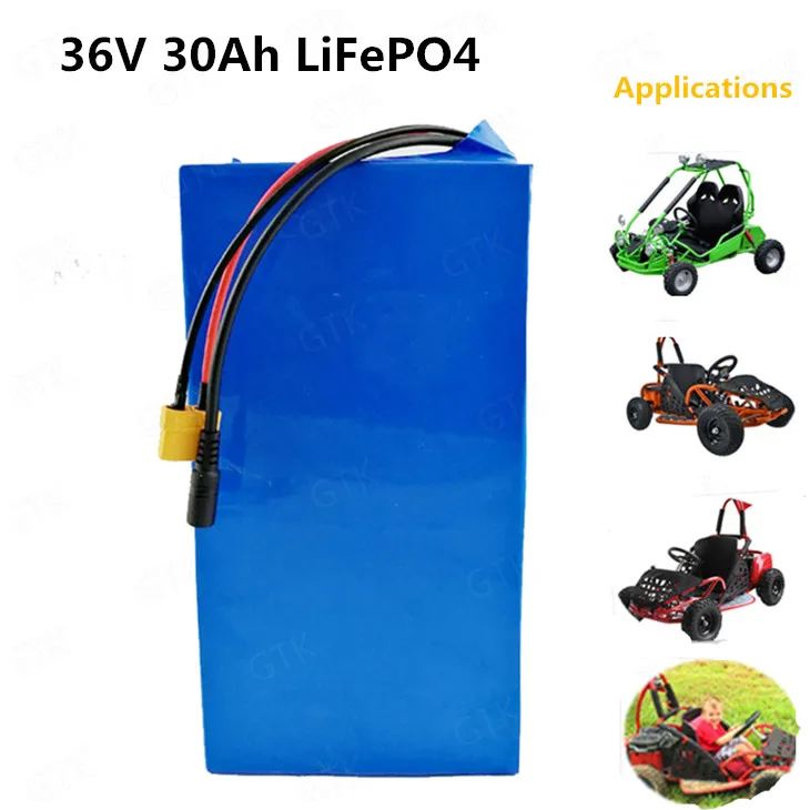 36 в 30 Ач LiFepo4 аккумулятор для электрической тележки go kart Электрический