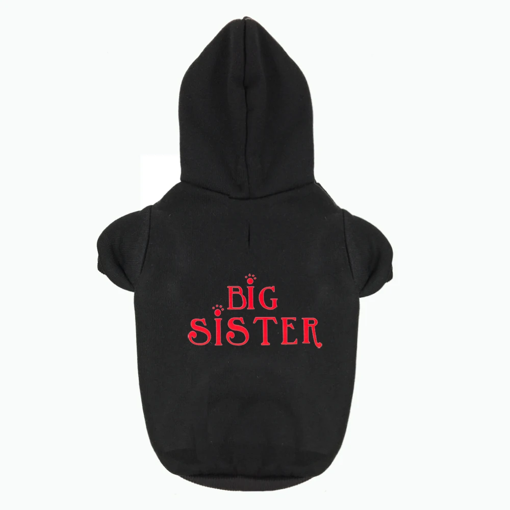 Одежда для собак с принтом BIG SISTER худи джемперы спортивные костюмы чихуахуа уход