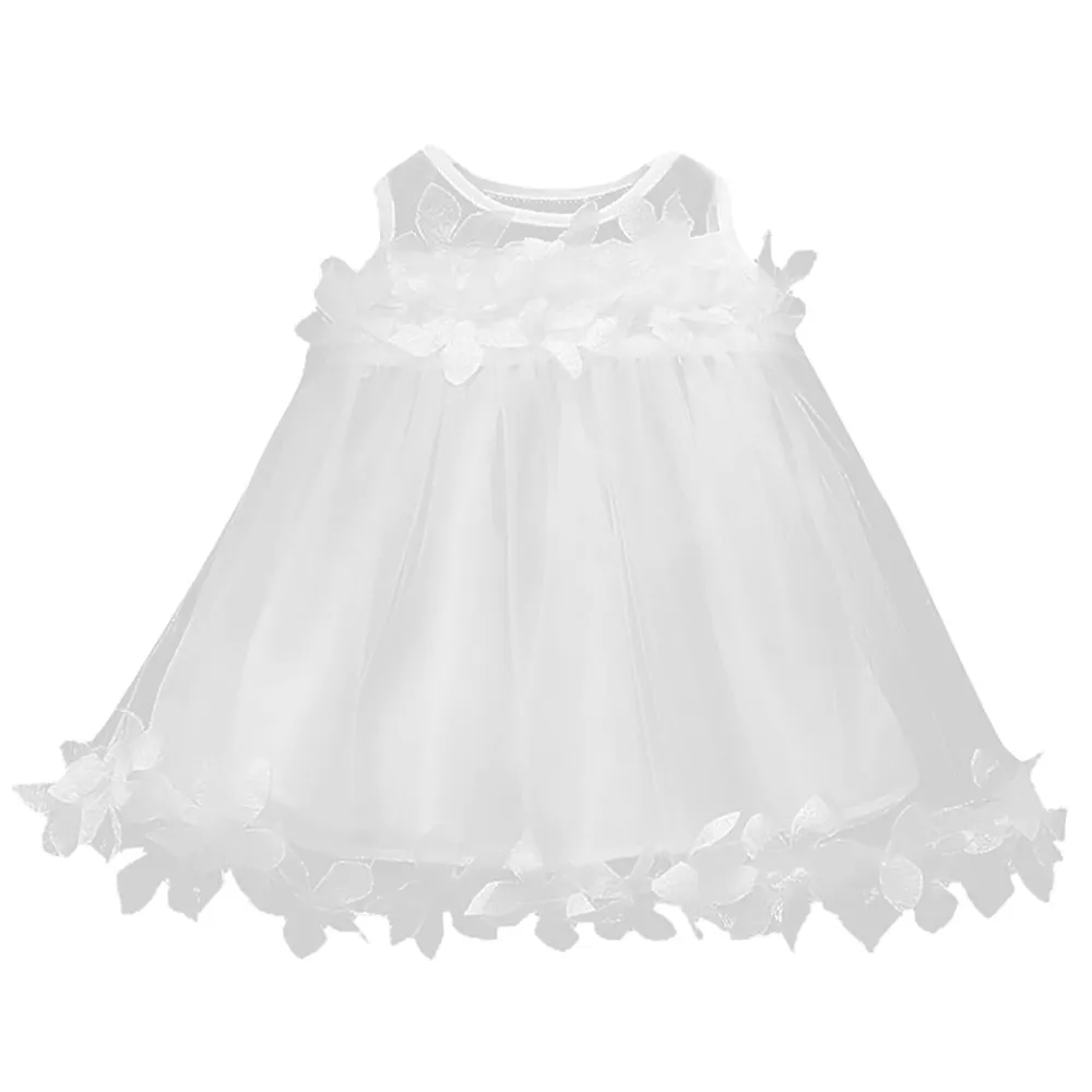 Lace-trimmed princess dress Baby Summer Girls Clothes Applique Princess Dress Children Tutu Mesh vestido infantil #06 | Детская одежда