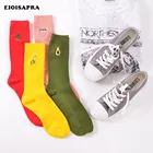 EIOISAPRA Милые кавайные носки для девочек с вышивкой, авокадо, банан, вишня, персик, мультяшный фруктовый принт, корейский стиль, Харадзюку, забавные носки