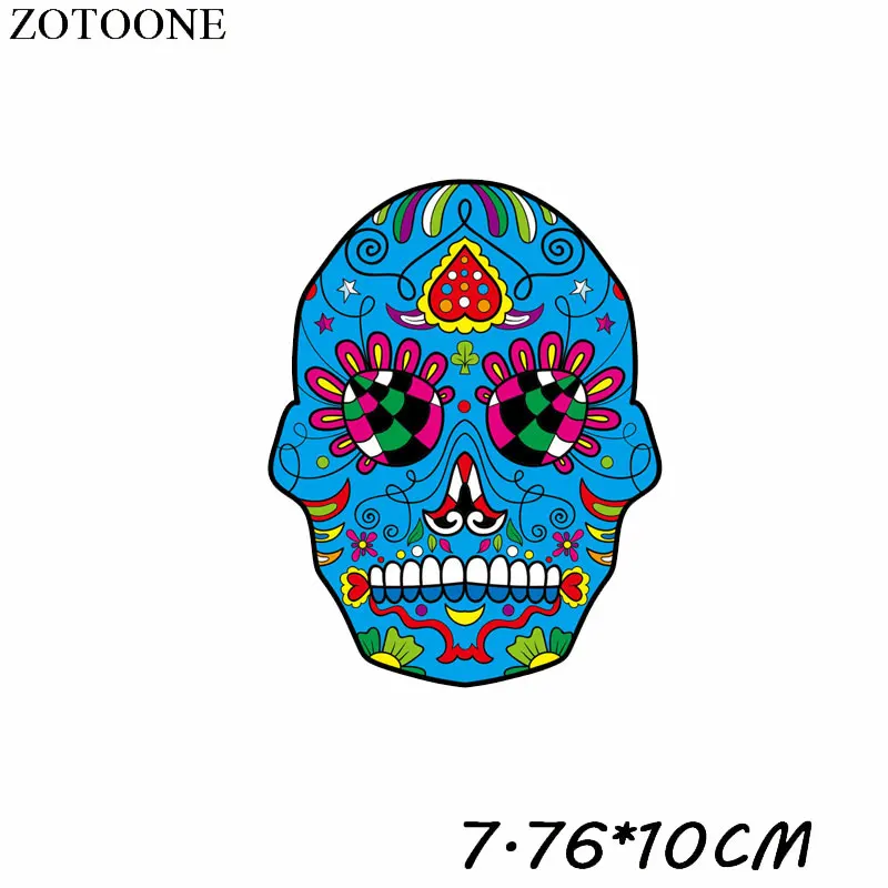 Нашивки ZOTOONE с черепом в стиле Хэллоуин термотрансферные моющиеся аксессуары