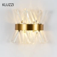 kluzzi luxury crystal wall lights gold wall lamp led light fixtures for living room bedroom indoor decoration lighting ac 220v