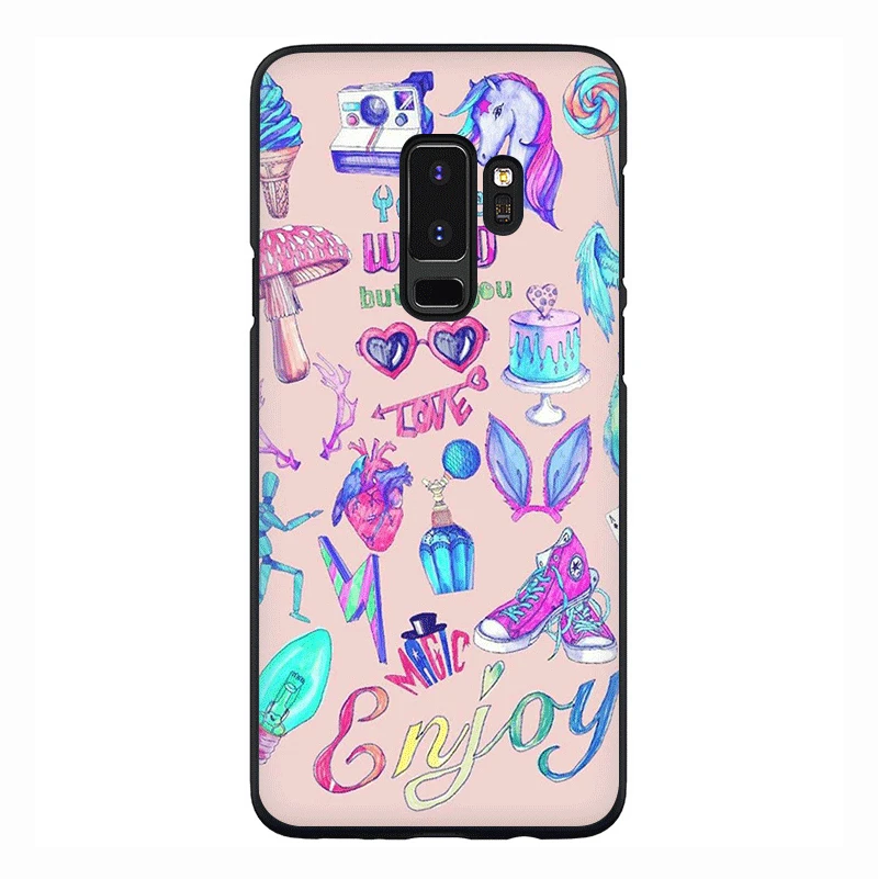 Girly пастельных ведьмы Мягкий силиконовый чехол для телефона для Samsung Galaxy S6 S7 край S8 S9 S10 плюс S10e M10 M20 M30 Note 8, 9 - Цвет: B14
