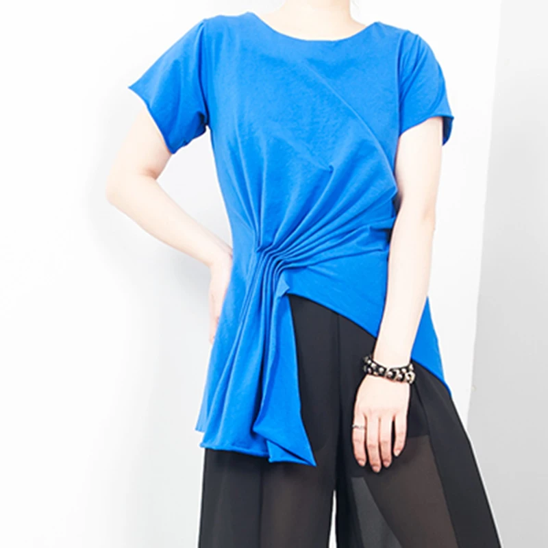 TWOTWINSTYLE Lace Up T Shirt For Women O Neck Short Sleeve Large Size Pullover Tops Spring Summer Fashion Casual Clothing 2019 | Женская