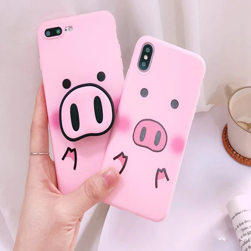 Pig nose mobile phone TPU soft rope strap protector for huawei NOVA 3E 3I Huawei P20 Honor 9 lite Mate 20 P |