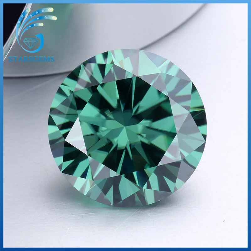 Зеленый цвет 6 0 мм 0.8ct круглый блестящий огранка моиссаниты свободно