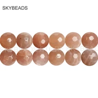diy fashion necklace bracelet earrings jewelry craft making beads supplies natural sunstone faceted 6 8 10 12 14mm stone beads