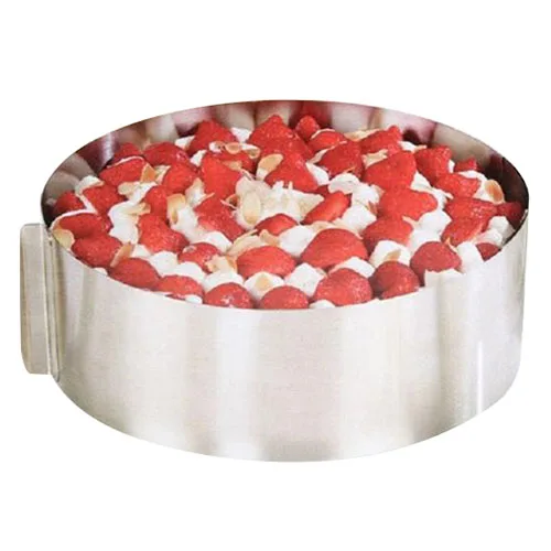 UESH-Retractable Stainless Steel Circle Mousse Ring Cake Baking Tool Set Size Shape Adjustable Bakeware Silver | Дом и сад