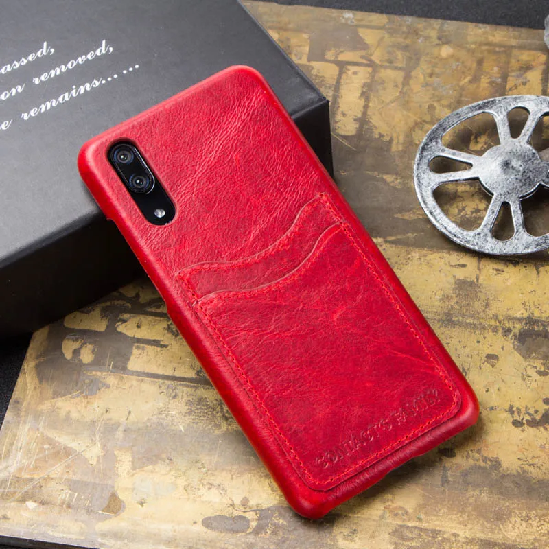1003-red Чехол для huawei P20, натуральная кожа, задняя крышка, силиконовый защитный чехол для huawei P20 с карманом, гравировка - Цвет: 1003-red