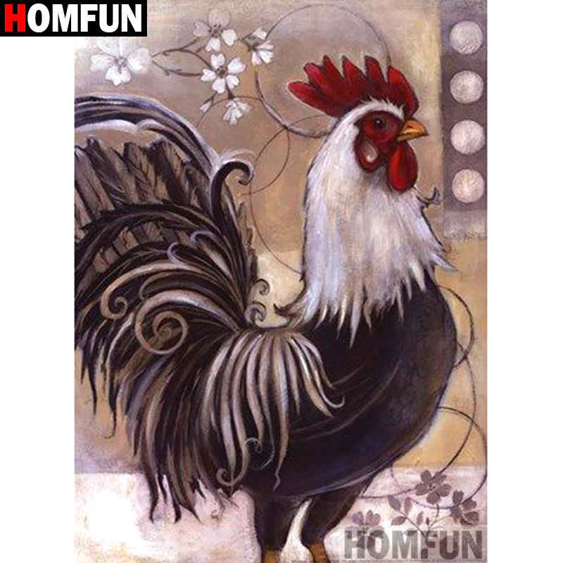Алмазная живопись HOMFUN A16725 картина курица из квадратных/круглых страз 5D сделай