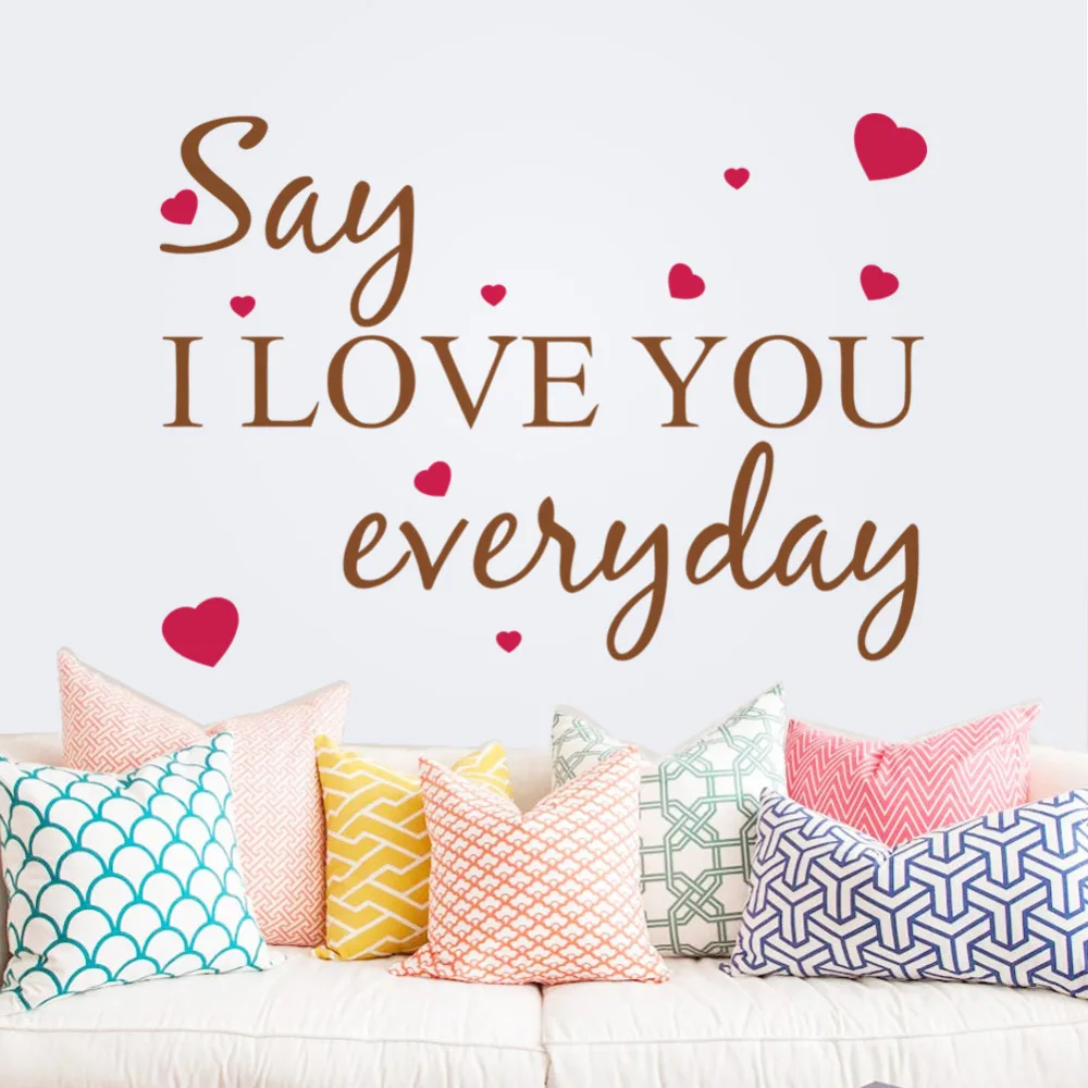 Настенная Наклейка Я люблю тебя каждый день сердце большие красивые настенные