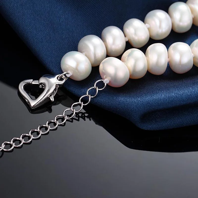 Dainashi white freshwater pearl Charm bracelet for women 9-10mm natural fine jewelry wedding bridesmaid good gift | Украшения и