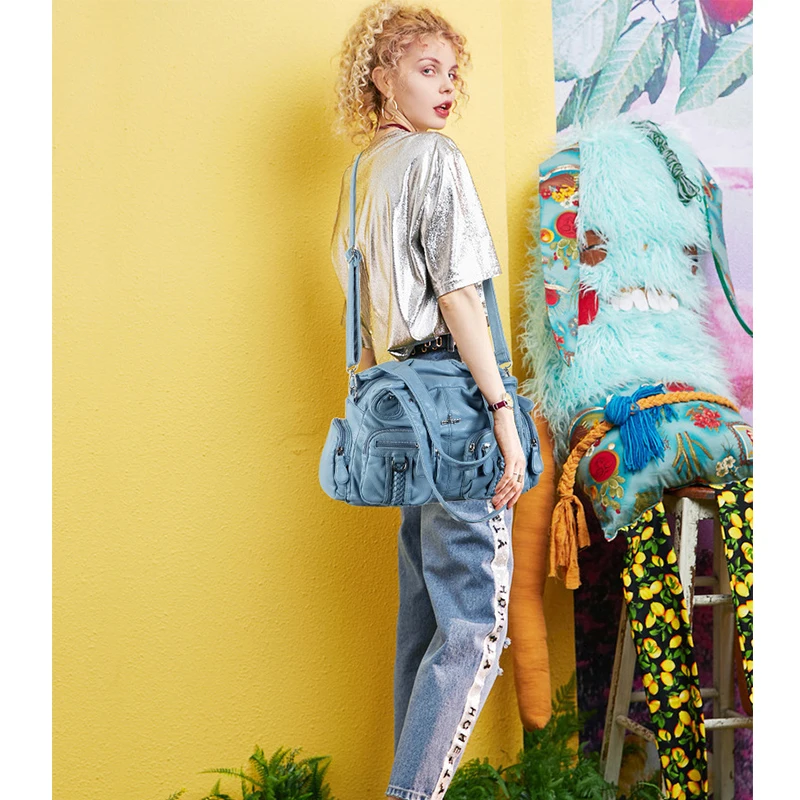 2019 Summer Women Famous AngelKiss PU Leather Hobo Satchel Design Female Large Shoulder Bag Lady Shopping Handbag Messenger Bags | Багаж и