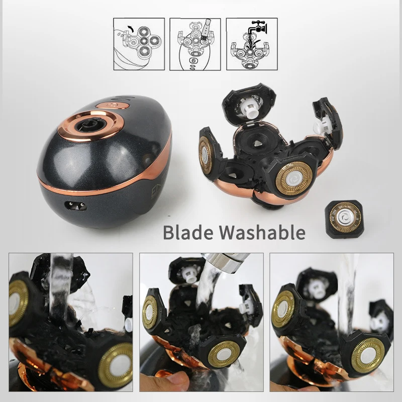 Электробритва 5D моющийся триммер для бороды с плавающими головками бритва USB