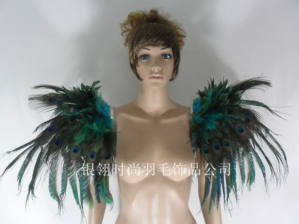 Одежда с перьями для выступлений на сцене подиума карнавала головной убор
