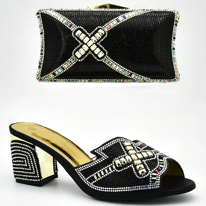 Последние Дизайн итальянская обувь и сумочка в комплекте для вечерние Для женщин