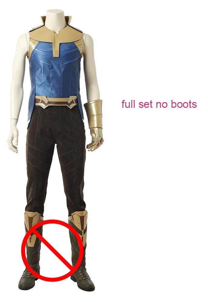 full set no boots Thanos косплей костюм Мстители Бесконечность война танос Косплей Полный комплект взрослые мужские костюмы косплей для карнавала Вечерние - Цвет: full set no boots