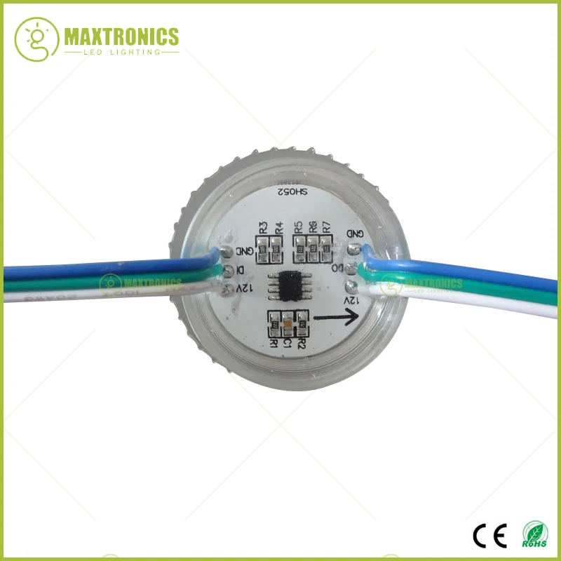 Оптовая продажа 200 шт. WS2811 DC12V 36 мм 9 светодиодов прозрачная крышка SMD 5050 rgb пикселей