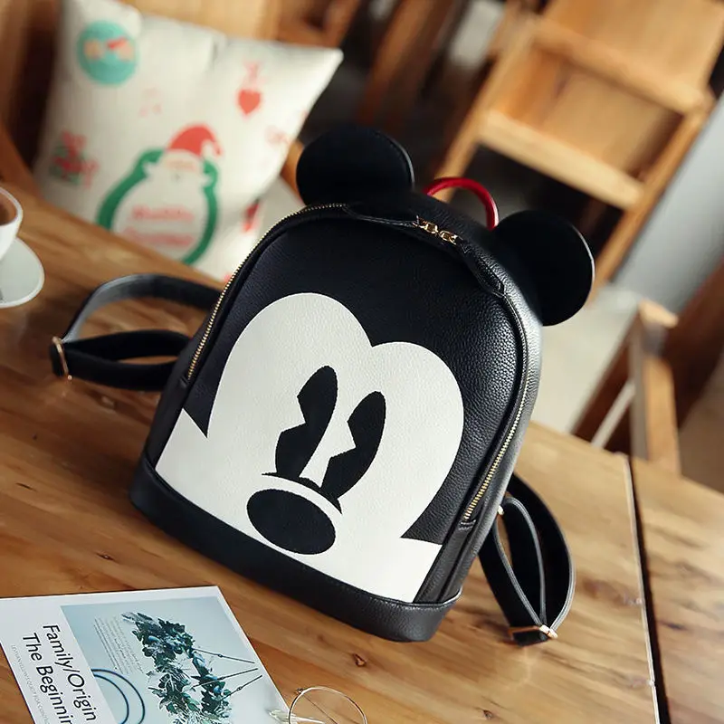 Disney для мужчин и женщин досуг pu Сумка через плечо Микки Маус Леди Открытый мультфильм рюкзак дорожная сумка прекрасный подарок - Цвет: big  27x14x34xm