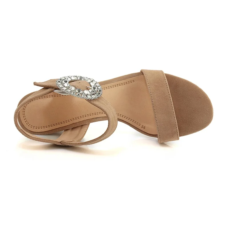 

ZVQ Women Fashion Sandals Shoes 2019 Summer New Style Good Quality Kid Suede Open Toe High Heels Party Shoes Woman Sandals Pumps