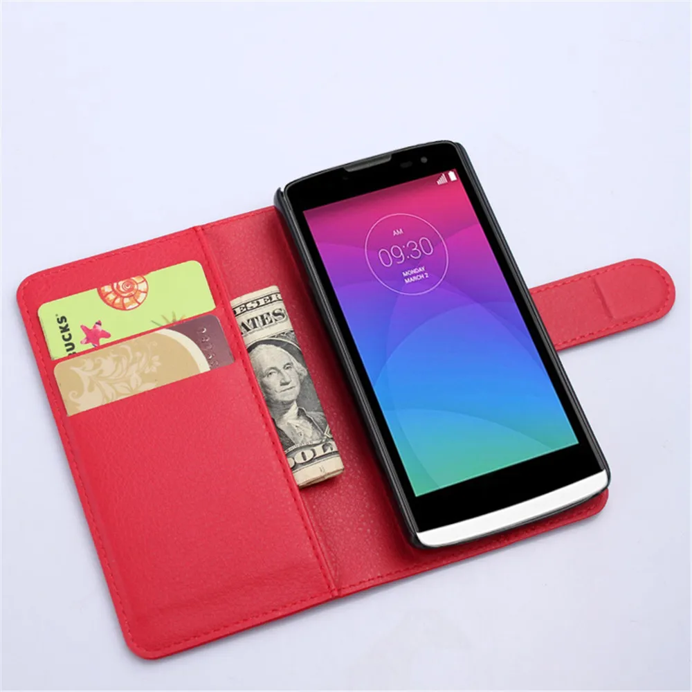Модный кожаный чехол-Бумажник личи из искусственной кожи для LG Leon защитный
