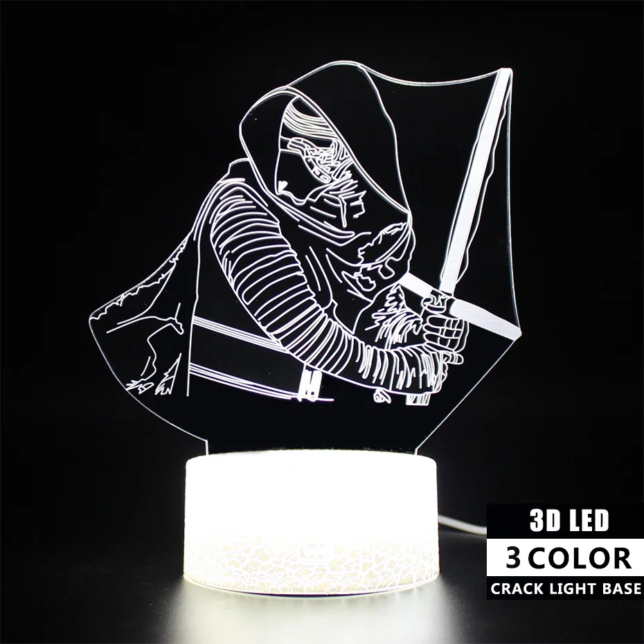 Лампа Kylo Ren Настольная 3d лампа сенсорный светодиодный светильник с дистанционным