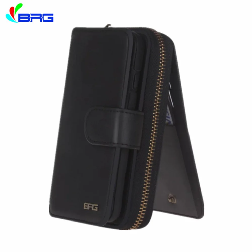 

Кожаный чехол BRG для iphone 13, 12, 11 Pro, X, XS Max, XR, 7, 8, съемный чехол-кошелек, флип-чехол для карт, задняя крышка, мягкий чехол для сотового телефона на ...