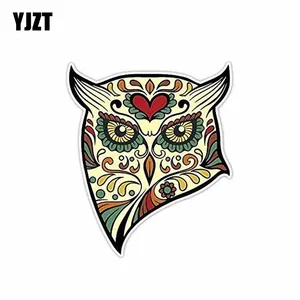 YJZT 8,2 см * 9,6 см автомобильный Стайлинг животное сова Сахар Череп Наклейка День мертвых автомобилей наклейка 6-2003