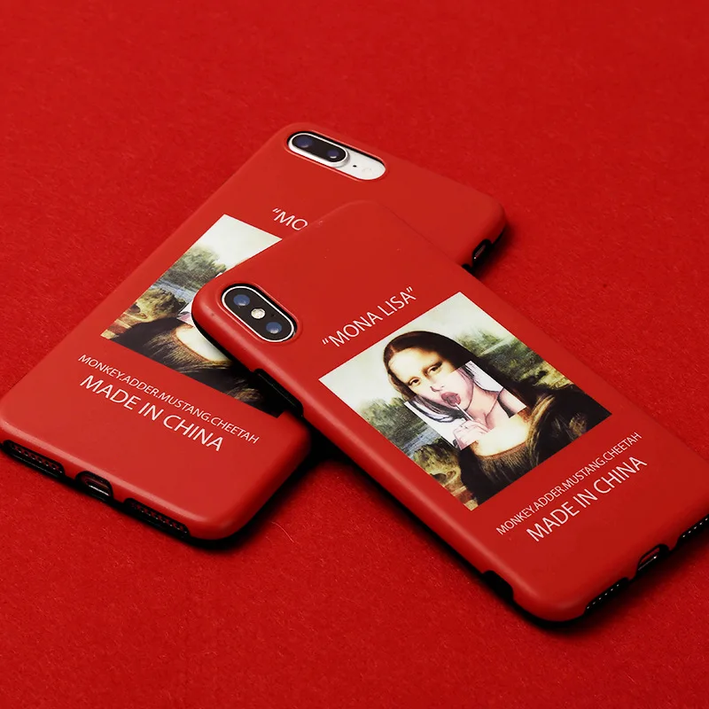 Забавный чехол для телефона Mona Lisa Art с эстетикой iPhone 8 7 6 S Plus X XS MAX XR карамельный